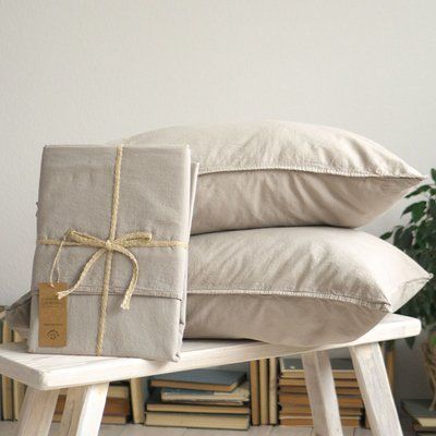 Комплект простирадла 240x260 з наволочками 50x70 (2 шт.) LA MODNO STONEWASHED SIMPLY TAUPE 200448 фото