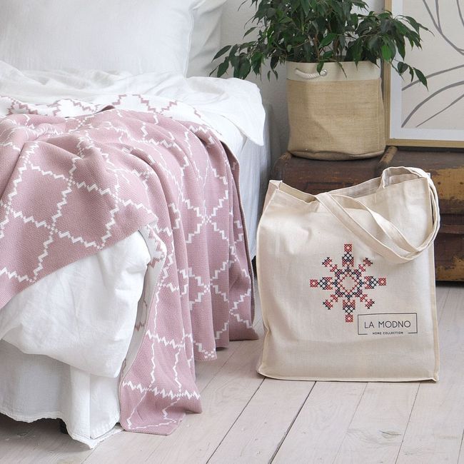 Плед 150x200 La Modno Diamond Rose-Ecru   200260 фото