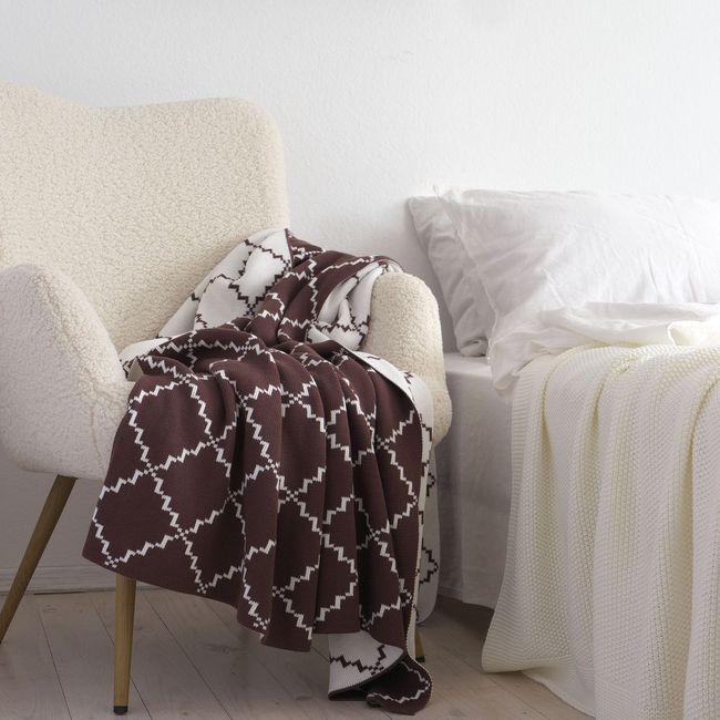 Плед 150x200 La Modno Diamond Brown-Ecru   200179 фото