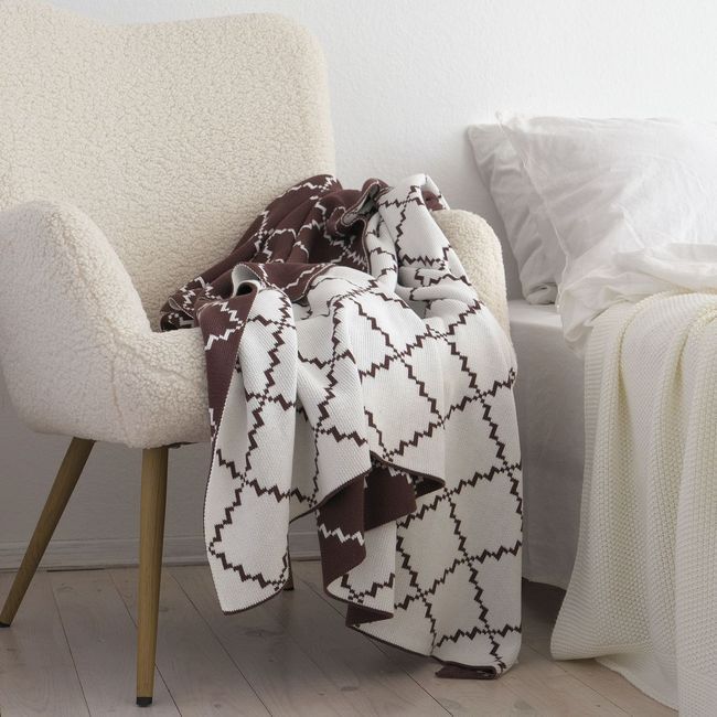 Плед 150x200 La Modno Diamond Brown-Ecru   200179 фото