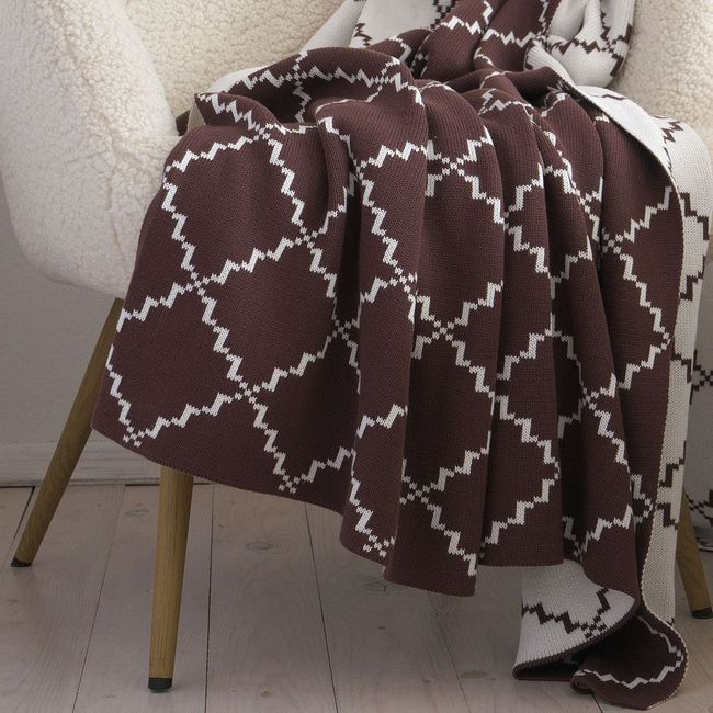 Плед 150x200 La Modno Diamond Brown-Ecru   200179 фото