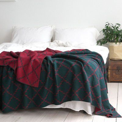 Плед 150x200 La Modno Diamond Green-Burgundy  200261 фото