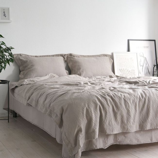 Постільна білизна євро жакардова La Modno Jacquard Stonewashed Simply Taupe 200x220 200433 фото