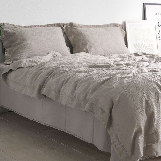Постільна білизна євро жакардова La Modno Jacquard Stonewashed Simply Taupe 200x220 200433 фото