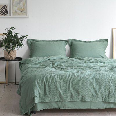 Постільна білизна євро жакардова La Modno Jacquard Stonewashed Sage Green 200x220 200435 фото