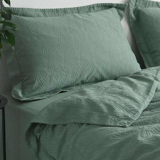 Постільна білизна євро жакардова La Modno Jacquard Stonewashed Sage Green 200x220 200435 фото