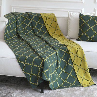 Плед 150х200 LA MODNO DIAMOND GREEN - YELLOW 200175 фото