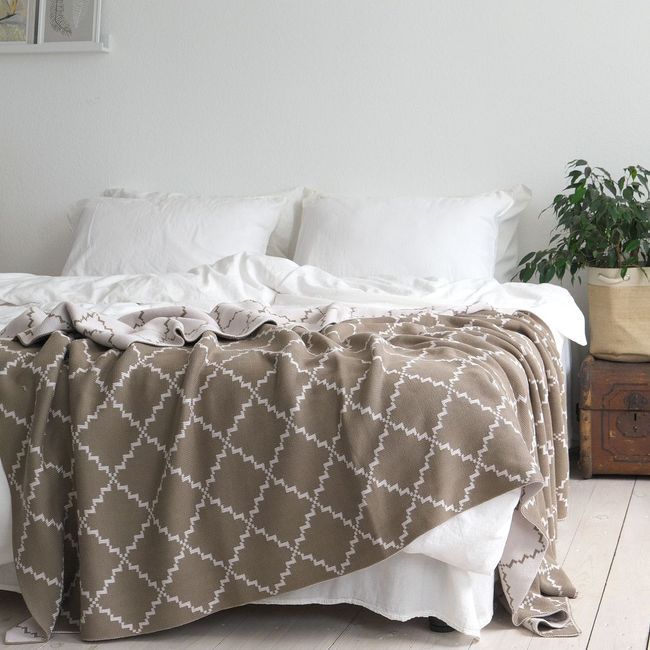 Плед 150x200 La Modno Diamond Dark Beige-Beige  200177 фото