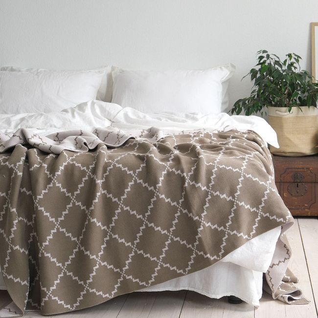 Плед 150x200 La Modno Diamond Dark Beige-Beige  200177 фото