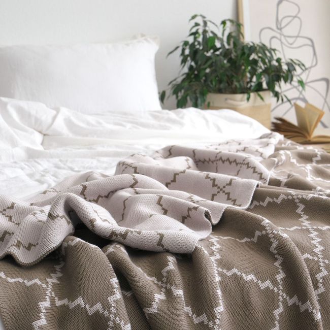 Плед 150x200 La Modno Diamond Dark Beige-Beige  200177 фото