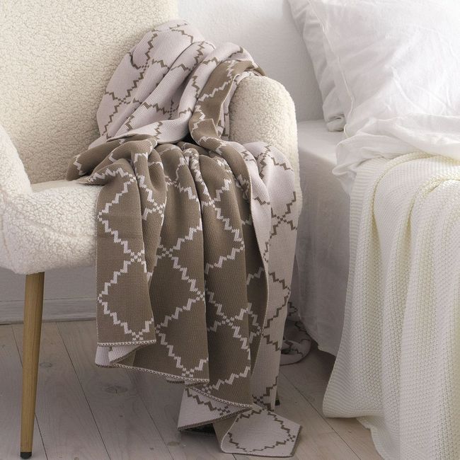 Плед 150x200 La Modno Diamond Dark Beige-Beige  200177 фото