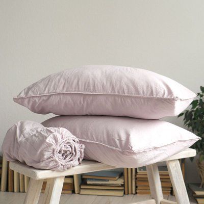 Комплект простирадла на резинці 160x200x30 з наволочками 50x70 (2 шт) LA MODNO STONEWASHED LILAC MARBLE 200439 фото